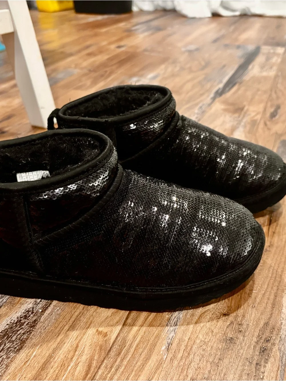 UGG Kids Black Sequin Mini Boot
